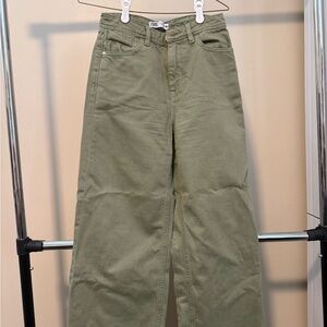 Zara Olive Wide Leg Jeans